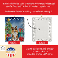 Load image into Gallery viewer, Sheltie Christmas Reindeer Porcelain Ornament