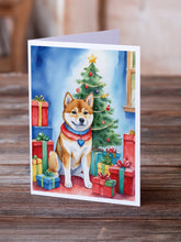 Load image into Gallery viewer, Shiba Inu Christmas Reindeer Greeting Cards - Blank Note Cards – 8-Pack of Artist-Designed Cards with Envelopes