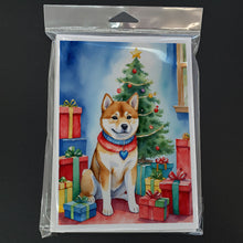 Load image into Gallery viewer, Shiba Inu Christmas Reindeer Greeting Cards - Blank Note Cards – 8-Pack of Artist-Designed Cards with Envelopes