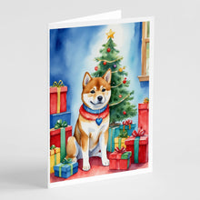Load image into Gallery viewer, Shiba Inu Christmas Reindeer Greeting Cards - Blank Note Cards – 8-Pack of Artist-Designed Cards with Envelopes