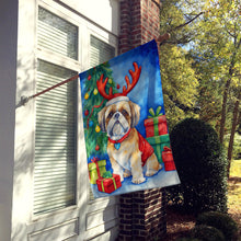 Load image into Gallery viewer, Shih Tzu Christmas Reindeer House Flag