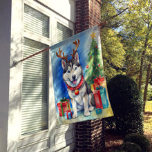 Load image into Gallery viewer, Siberian Husky Christmas Reindeer House Flag