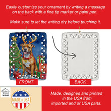 Load image into Gallery viewer, Staffordshire Bull Terrier Christmas Reindeer Porcelain Ornament