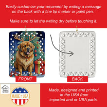 Load image into Gallery viewer, Tibetan Mastiff Christmas Reindeer Porcelain Ornament