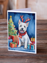 Load image into Gallery viewer, Westie Christmas Reindeer Greeting Cards - Blank Note Cards – 8-Pack of Artist-Designed Cards with Envelopes