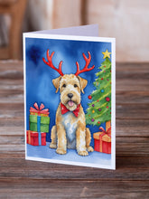Load image into Gallery viewer, Wheaten Terrier Christmas Reindeer Greeting Cards - Blank Note Cards – 8-Pack of Artist-Designed Cards with Envelopes