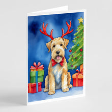 Load image into Gallery viewer, Wheaten Terrier Christmas Reindeer Greeting Cards - Blank Note Cards – 8-Pack of Artist-Designed Cards with Envelopes