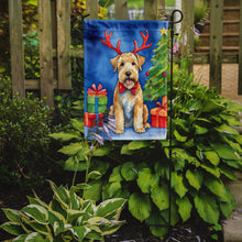Load image into Gallery viewer, Wheaten Terrier Christmas Garden Flag – Dog in Reindeer Antlers with Tree &amp; Gifts