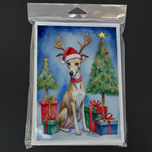 Load image into Gallery viewer, Whippet Christmas Reindeer Greeting Cards - Blank Note Cards – 8-Pack of Artist-Designed Cards with Envelopes