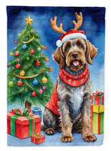 Load image into Gallery viewer, Wirehaired Pointing Griffon Christmas Reindeer House Flag