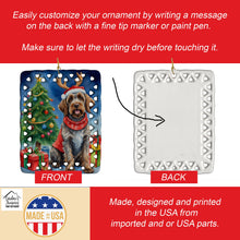 Load image into Gallery viewer, Wirehaired Pointing Griffon Christmas Reindeer Porcelain Ornament