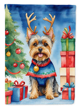 Load image into Gallery viewer, Yorkshire Terrier Yorkie Christmas Reindeer House Flag
