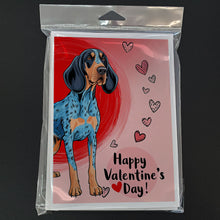 Load image into Gallery viewer, Bluetick Coonhound Happy Valentine's Day Greeting Cards - Blank Note Cards – 8-Pack of Artist-Designed Cards with Envelopes