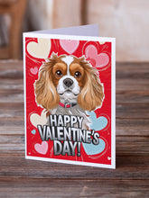 Load image into Gallery viewer, Cavalier Spaniel Happy Valentine's Day Greeting Cards - Blank Note Cards – 8-Pack of Artist-Designed Cards with Envelopes