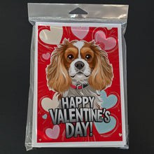 Load image into Gallery viewer, Cavalier Spaniel Happy Valentine's Day Greeting Cards - Blank Note Cards – 8-Pack of Artist-Designed Cards with Envelopes