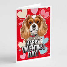 Load image into Gallery viewer, Cavalier Spaniel Happy Valentine's Day Greeting Cards - Blank Note Cards – 8-Pack of Artist-Designed Cards with Envelopes