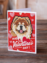 Load image into Gallery viewer, Chow Chow Happy Valentine's Day Greeting Cards - Blank Note Cards – 8-Pack of Artist-Designed Cards with Envelopes