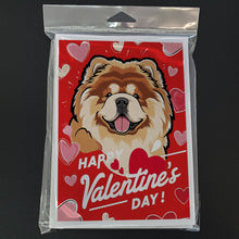 Load image into Gallery viewer, Chow Chow Happy Valentine's Day Greeting Cards - Blank Note Cards – 8-Pack of Artist-Designed Cards with Envelopes