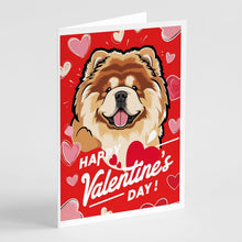 Load image into Gallery viewer, Chow Chow Happy Valentine's Day Greeting Cards - Blank Note Cards – 8-Pack of Artist-Designed Cards with Envelopes