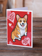 Load image into Gallery viewer, Corgi Happy Valentine's Day Greeting Cards - Blank Note Cards – 8-Pack of Artist-Designed Cards with Envelopes