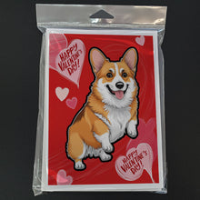 Load image into Gallery viewer, Corgi Happy Valentine's Day Greeting Cards - Blank Note Cards – 8-Pack of Artist-Designed Cards with Envelopes