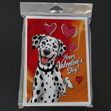 Load image into Gallery viewer, Dalmatian Happy Valentine's Day Greeting Cards - Blank Note Cards – 8-Pack of Artist-Designed Cards with Envelopes