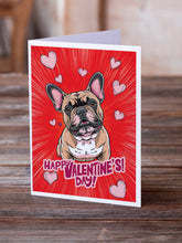 Load image into Gallery viewer, French Bulldog Happy Valentine's Day Greeting Cards - Blank Note Cards – 8-Pack of Artist-Designed Cards with Envelopes
