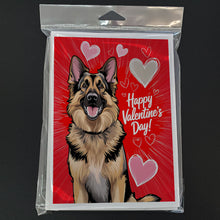 Load image into Gallery viewer, German Shepherd Happy Valentine's Day Greeting Cards - Blank Note Cards – 8-Pack of Artist-Designed Cards with Envelopes