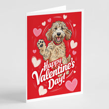 Load image into Gallery viewer, Labradoodle Happy Valentine's Day Greeting Cards - Blank Note Cards – 8-Pack of Artist-Designed Cards with Envelopes