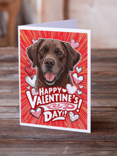 Load image into Gallery viewer, Chocolate Labrador Retriever Happy Valentine's Day Greeting Cards - Blank Note Cards – 8-Pack of Artist-Designed Cards with Envelopes