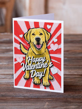 Load image into Gallery viewer, Yellow Labrador Retriever Happy Valentine's Day Greeting Cards - Blank Note Cards – 8-Pack of Artist-Designed Cards with Envelopes