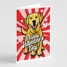 Load image into Gallery viewer, Yellow Labrador Retriever Happy Valentine's Day Greeting Cards - Blank Note Cards – 8-Pack of Artist-Designed Cards with Envelopes