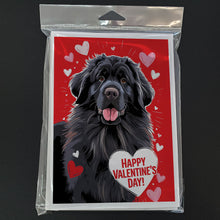 Load image into Gallery viewer, Newfoundland Happy Valentine's Day Greeting Cards - Blank Note Cards – 8-Pack of Artist-Designed Cards with Envelopes