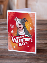 Load image into Gallery viewer, Pit Bull Terrier Happy Valentine's Day Greeting Cards - Blank Note Cards – 8-Pack of Artist-Designed Cards with Envelopes