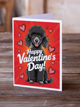 Load image into Gallery viewer, Black Toy Poodle Happy Valentine's Day Greeting Cards - Blank Note Cards – 8-Pack of Artist-Designed Cards with Envelopes
