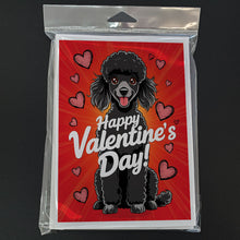 Load image into Gallery viewer, Black Toy Poodle Happy Valentine's Day Greeting Cards - Blank Note Cards – 8-Pack of Artist-Designed Cards with Envelopes