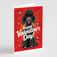 Load image into Gallery viewer, Black Toy Poodle Happy Valentine's Day Greeting Cards - Blank Note Cards – 8-Pack of Artist-Designed Cards with Envelopes