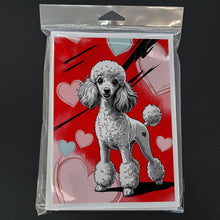 Load image into Gallery viewer, White Toy Poodle Happy Valentine's Day Greeting Cards - Blank Note Cards – 8-Pack of Artist-Designed Cards with Envelopes