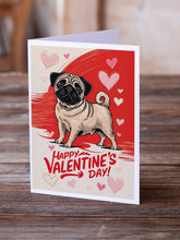 Load image into Gallery viewer, Pug Happy Valentine's Day Greeting Cards - Blank Note Cards – 8-Pack of Artist-Designed Cards with Envelopes