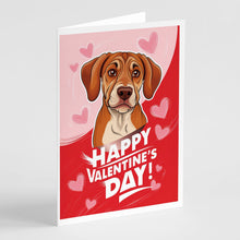 Load image into Gallery viewer, Rhodesian Ridgeback Happy Valentine's Day Greeting Cards - Blank Note Cards – 8-Pack of Artist-Designed Cards with Envelopes