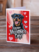 Load image into Gallery viewer, Rottweiler Happy Valentine's Day Greeting Cards - Blank Note Cards – 8-Pack of Artist-Designed Cards with Envelopes