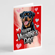 Load image into Gallery viewer, Rottweiler Happy Valentine's Day Greeting Cards - Blank Note Cards – 8-Pack of Artist-Designed Cards with Envelopes