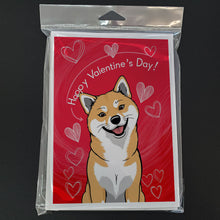 Load image into Gallery viewer, Shiba Inu Happy Valentine's Day Greeting Cards - Blank Note Cards – 8-Pack of Artist-Designed Cards with Envelopes