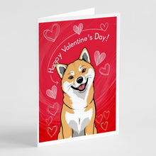 Load image into Gallery viewer, Shiba Inu Happy Valentine's Day Greeting Cards - Blank Note Cards – 8-Pack of Artist-Designed Cards with Envelopes