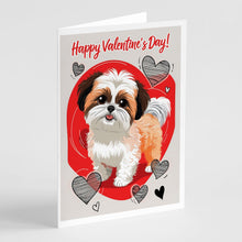 Load image into Gallery viewer, Shih Tzu Happy Valentine's Day Greeting Cards - Blank Note Cards – 8-Pack of Artist-Designed Cards with Envelopes