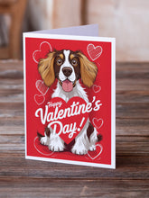 Load image into Gallery viewer, Welsh Springer Spaniel Happy Valentine's Day Greeting Cards - Blank Note Cards – 8-Pack of Artist-Designed Cards with Envelopes