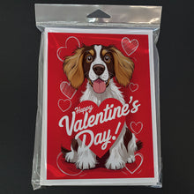 Load image into Gallery viewer, Welsh Springer Spaniel Happy Valentine's Day Greeting Cards - Blank Note Cards – 8-Pack of Artist-Designed Cards with Envelopes