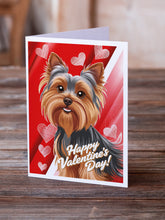 Load image into Gallery viewer, Yorkshire Terrier Happy Valentine's Day Greeting Cards - Blank Note Cards – 8-Pack of Artist-Designed Cards with Envelopes