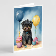 Load image into Gallery viewer, Affenpinscher Happy Birthday Greeting Cards - Blank Note Cards – 8-Pack of Artist-Designed Cards with Envelopes