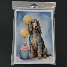 Load image into Gallery viewer, Afghan Hound Happy Birthday Greeting Cards - Blank Note Cards – 8-Pack of Artist-Designed Cards with Envelopes